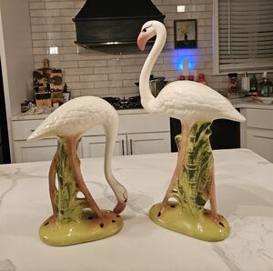 Pair of MCM Flamingos Tall Mexico Hollywood Regency